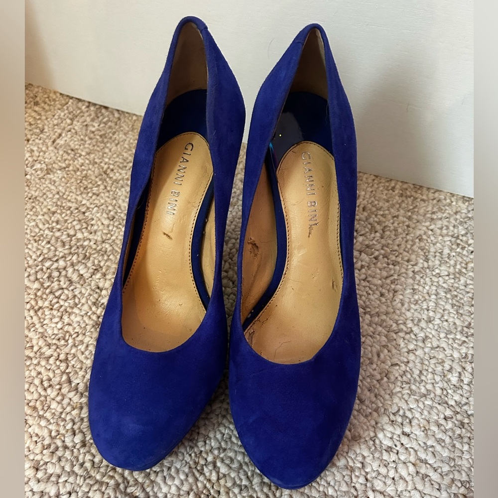 Royal Blue Platform Pumps
